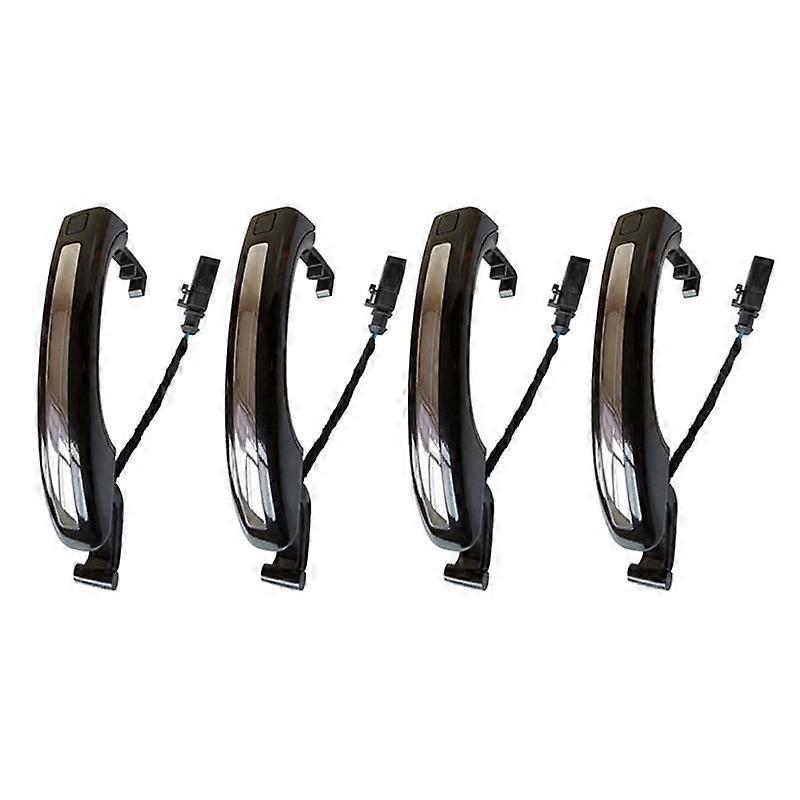 Shibingsheng 4pcs車ブラックエクステリアドアハンドル2007-2015 4l0837205a 4l0837205b