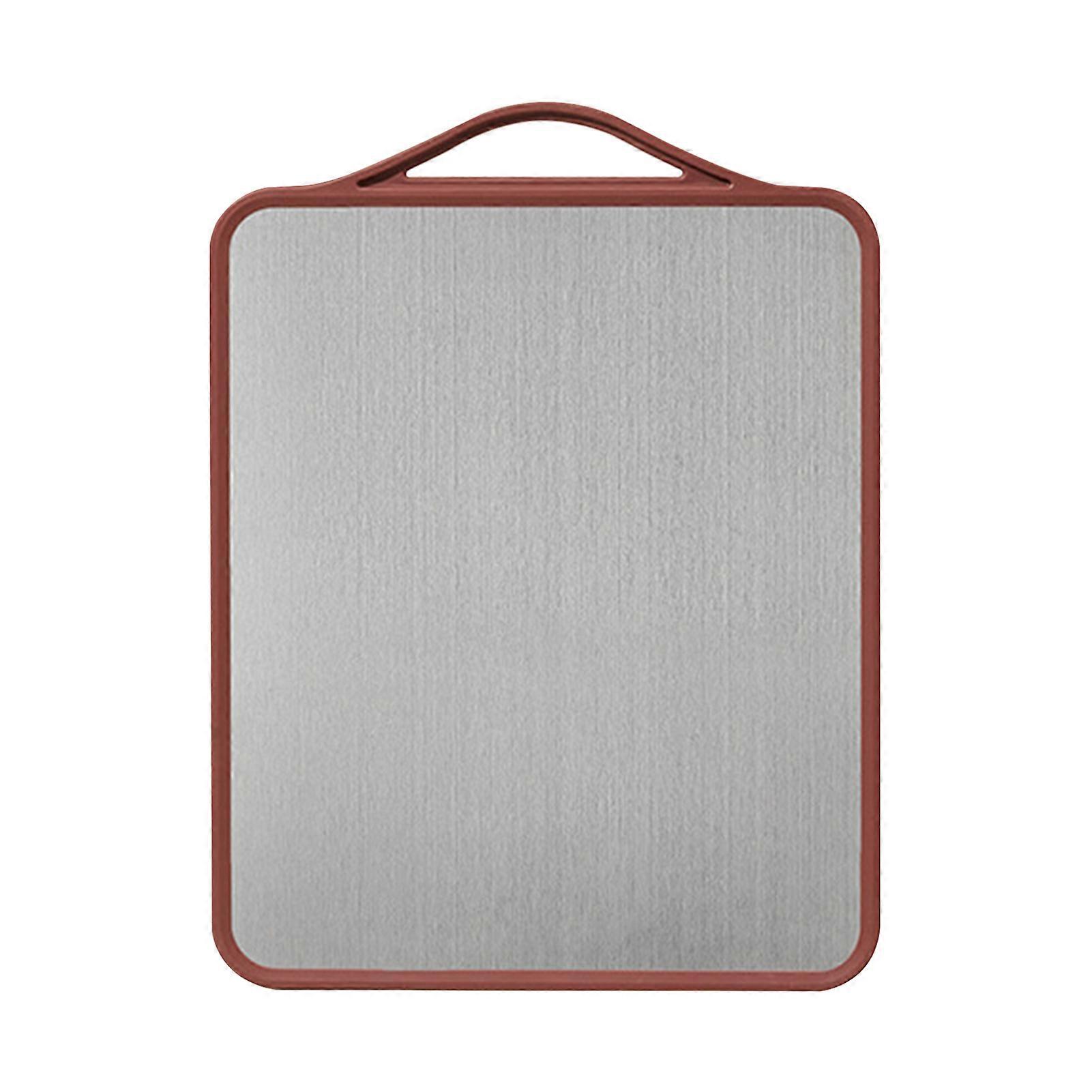 Stainless Steel Cutting Board Double-Sided Chopping Board for Kitchen with Anti-Overflow Groove Home Cooking Essentials