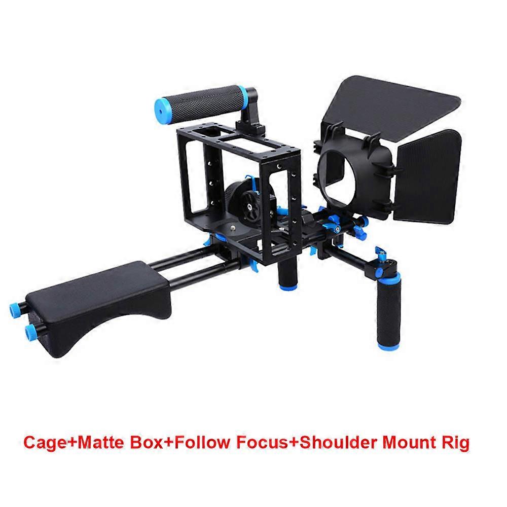 DSLR Rig Camera Cage Kit نظام تثبيت الكتف جهاز فيديو لكانون 5D Mark III IV 6D 7D نيكون D7200 Sony A7 GH5 GH4