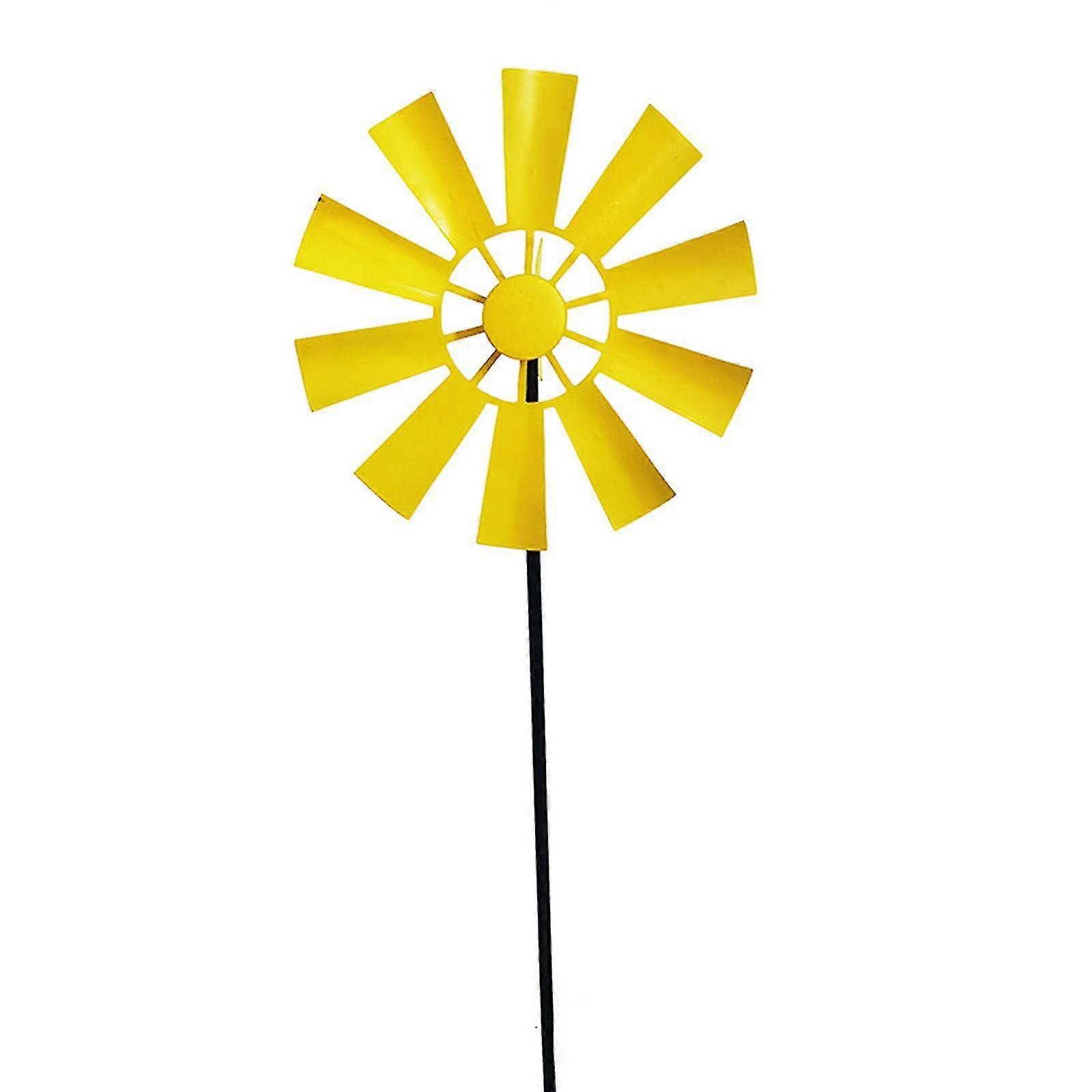 Wrought Iron Rotating Windmill Metal Wind Spinner Landscape Ornament