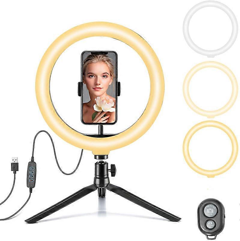zk-VictSing 10" Ring Light LED with Phone Holder and Tripod
