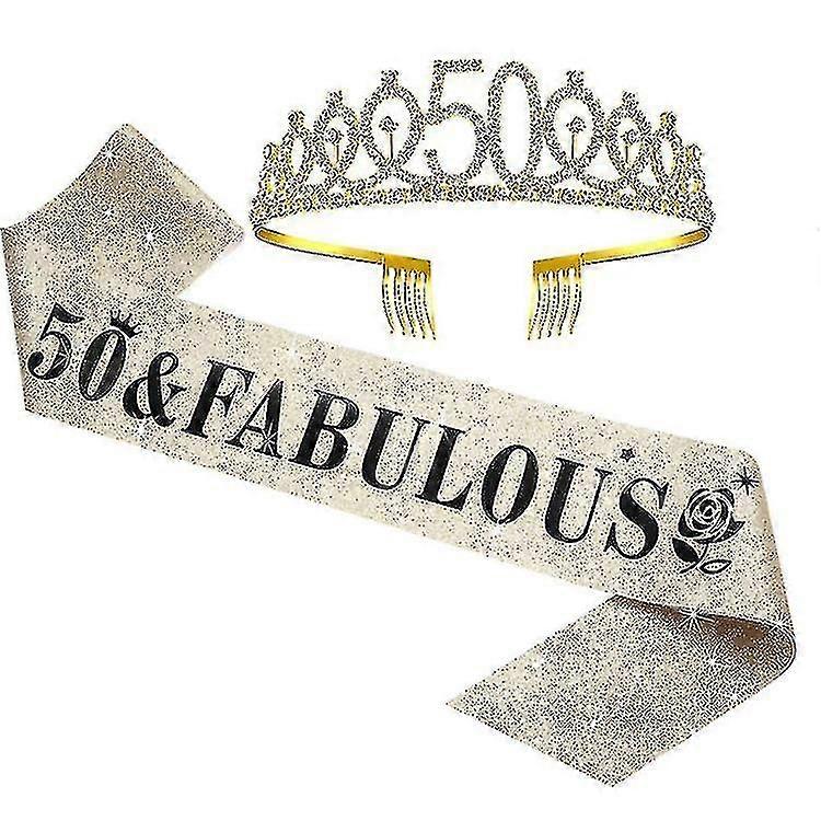 50e anniversaire écharpe et diadème pour 50e anniversaire, 50 fabuleux