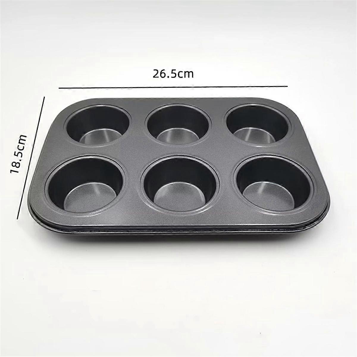 3er-Pack Antihaft-Muffinform Kohlenstoffstahl-Cupcake-Form Muffinform Leicht zu reinigendes Muffinblech Backform 6
