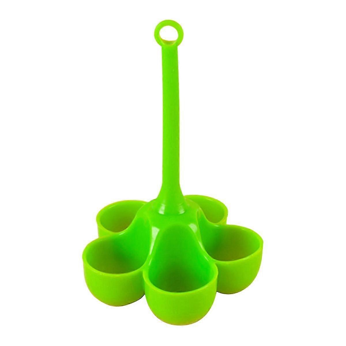 5 Hole Silicone Egg Cooker High Temperature Resistant Steamed Egg Tray Food Grade Complementary Food Tools Green