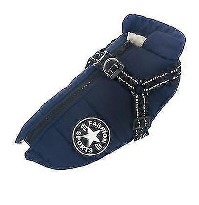 Large Pet Dog Jacket With Harness Winter Warm Dog Clothes Waterproof