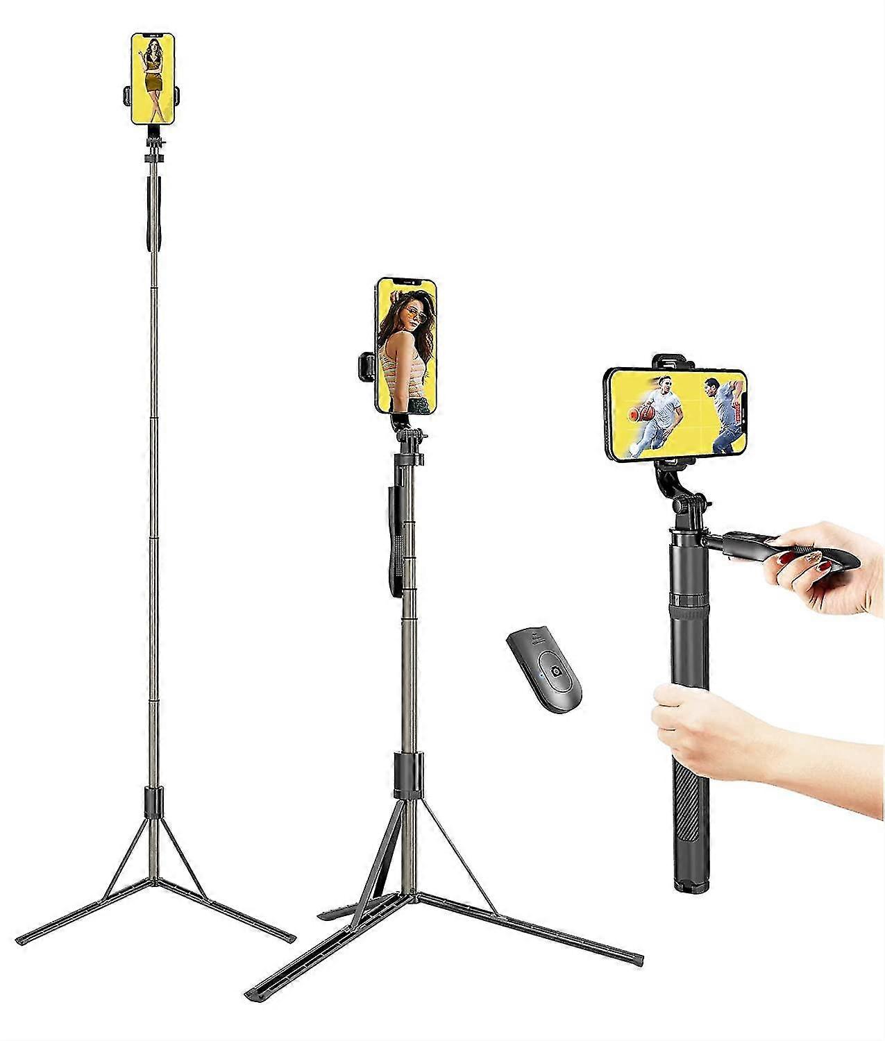 Selfie Stick Tripod, All In One Extendable Phone Tripod Stand With Remote 360