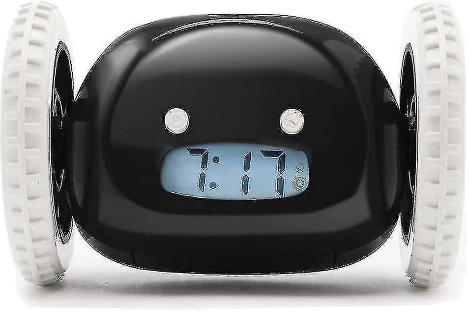 Alarm Clock On Wheels Extra Loud For Heavy Sleeper(black) Black