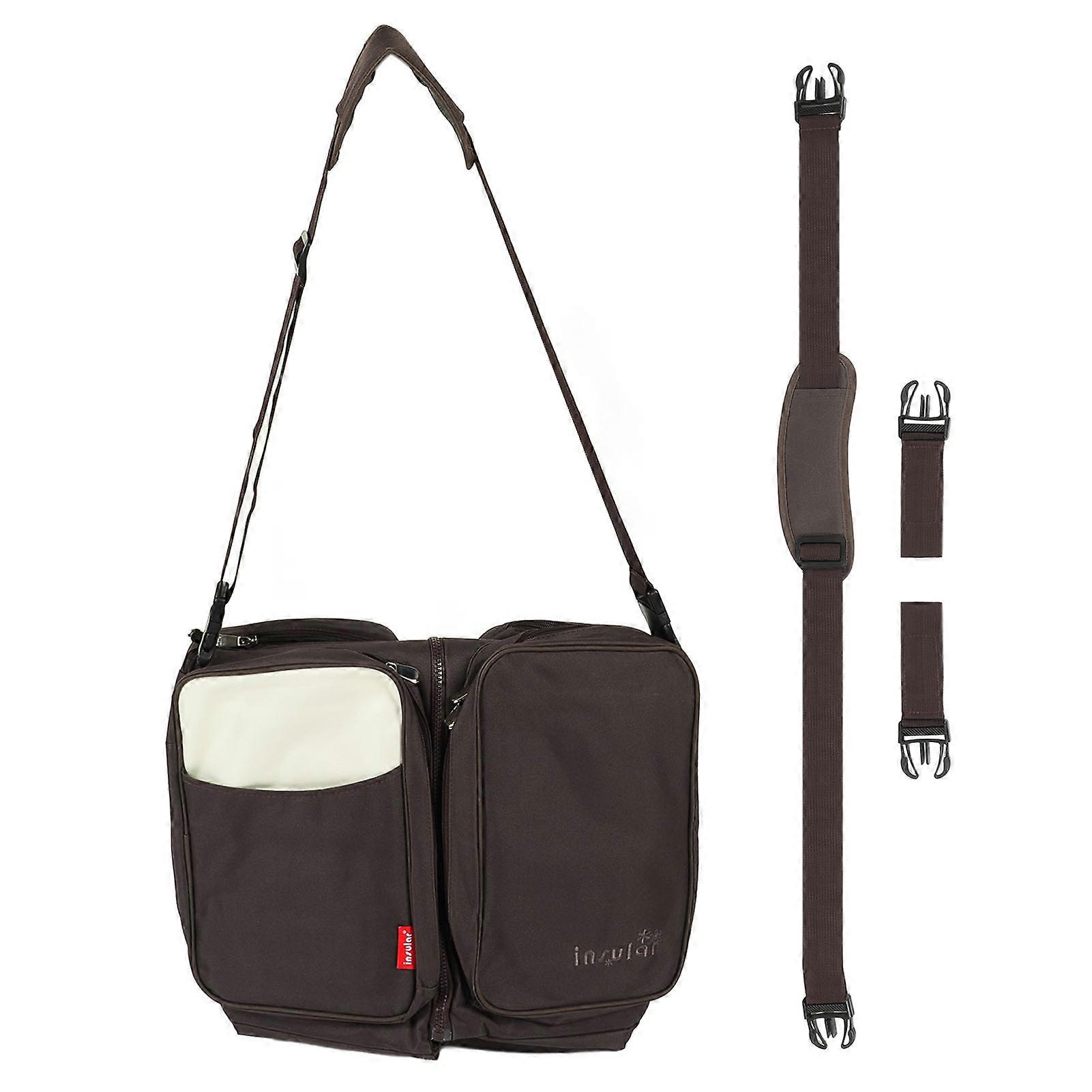 Travel Baby Changing Bag Waterproof Large Capacity Detachable Strap Multi Functional Portable Infant Foldable Bag Brown