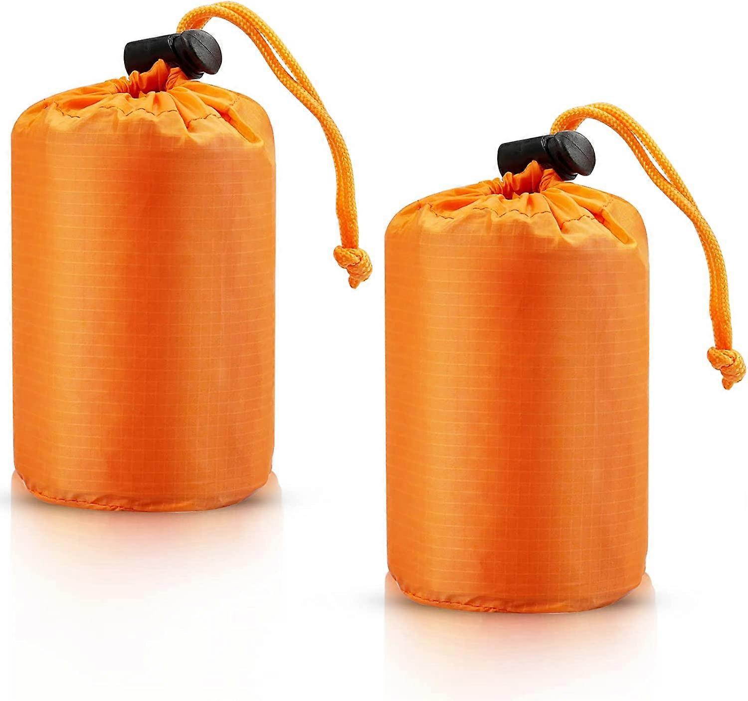 2 st överlevnadssovsäck, nödfilt återanvändbar, nödtermisk överlevnad väderbeständig sovande, nödbivväska PE aluminiumfilm för ut