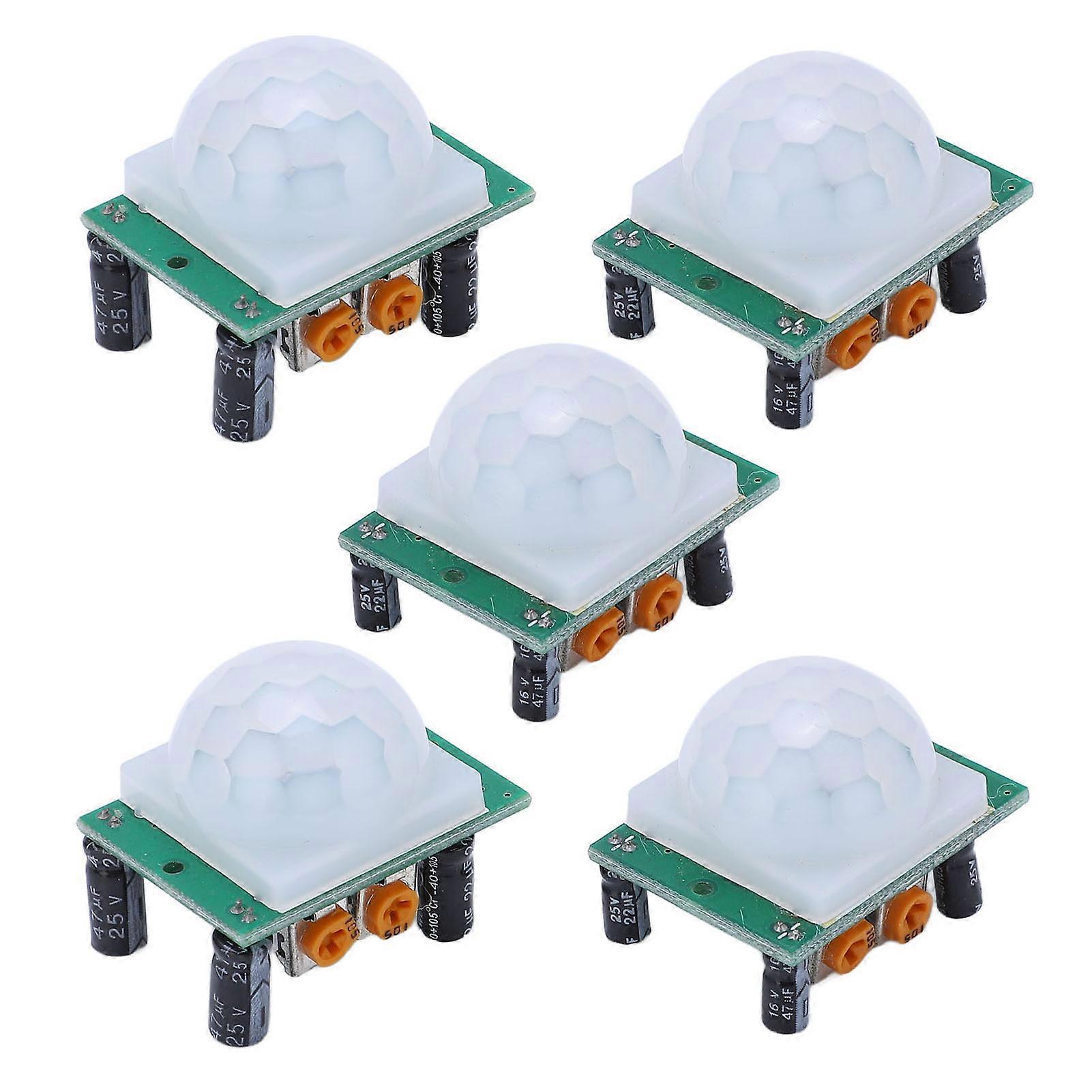 Lot de 5 modules PIR IR PCB, détecteur de mouvement humain sensible, stable et précis, faible consommation, pour système d'alarme, DC4.5-20 V