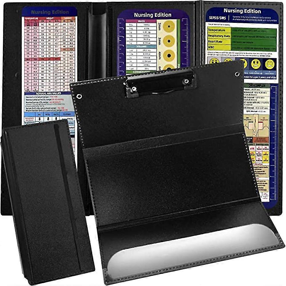 1pack Nursing Clipboard Foldable, Nurse Foldable Clip Board With 3 Layers,for Doctors & Students Es