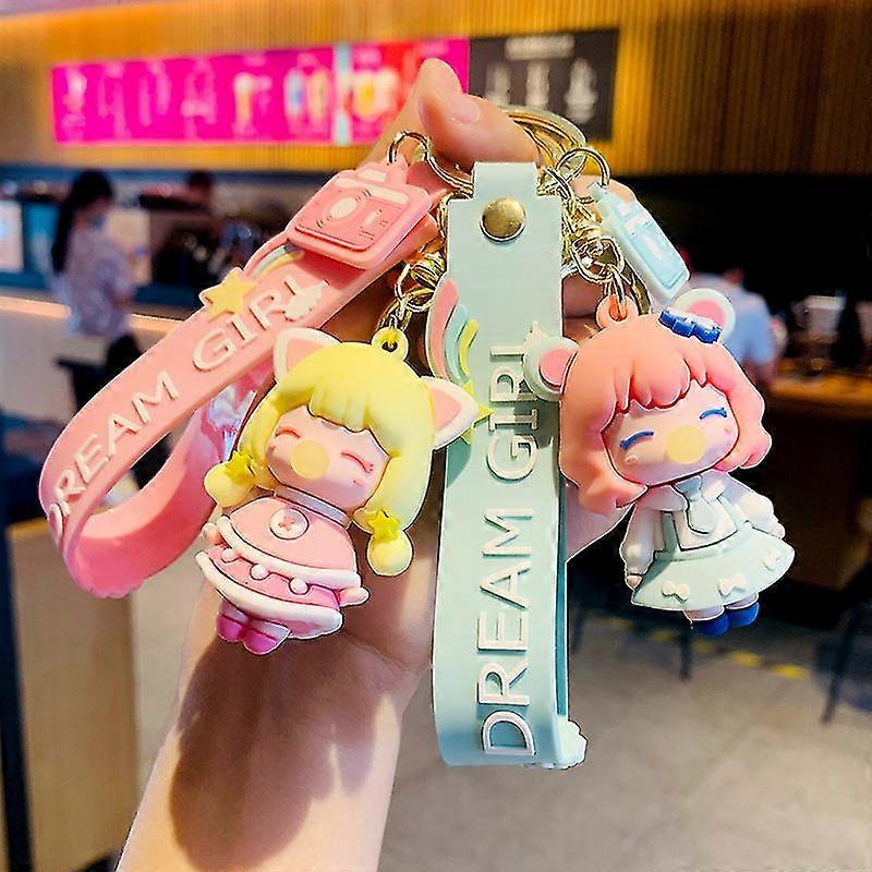 Bubble Blowing Girl Key Chain Schoolbag Pendant Key Chain