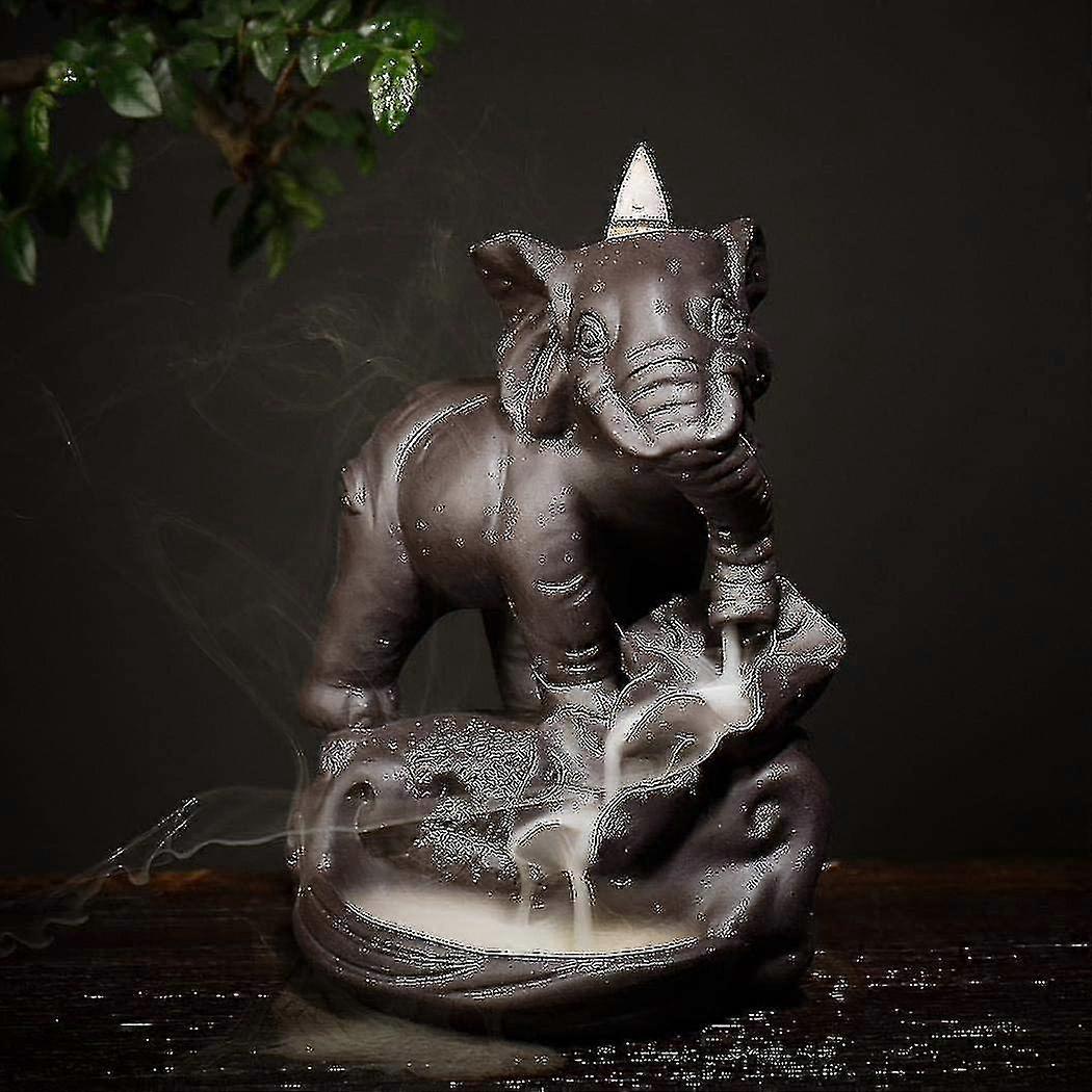 Ceramic Waterfall Elephant Reflux Censer Stand