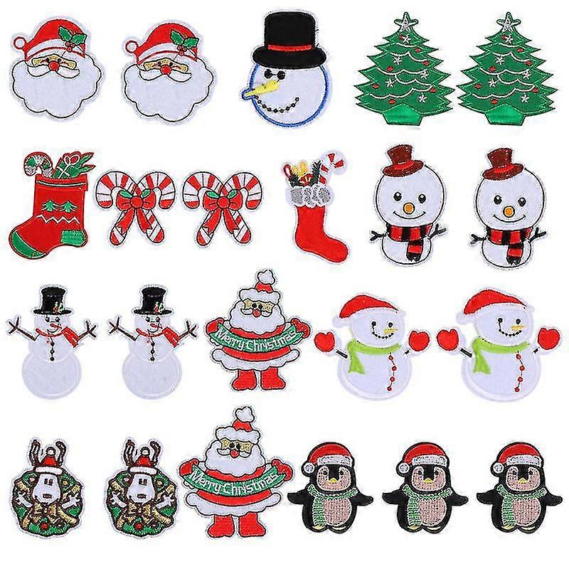 22pcs Christmas Embroidered Patches