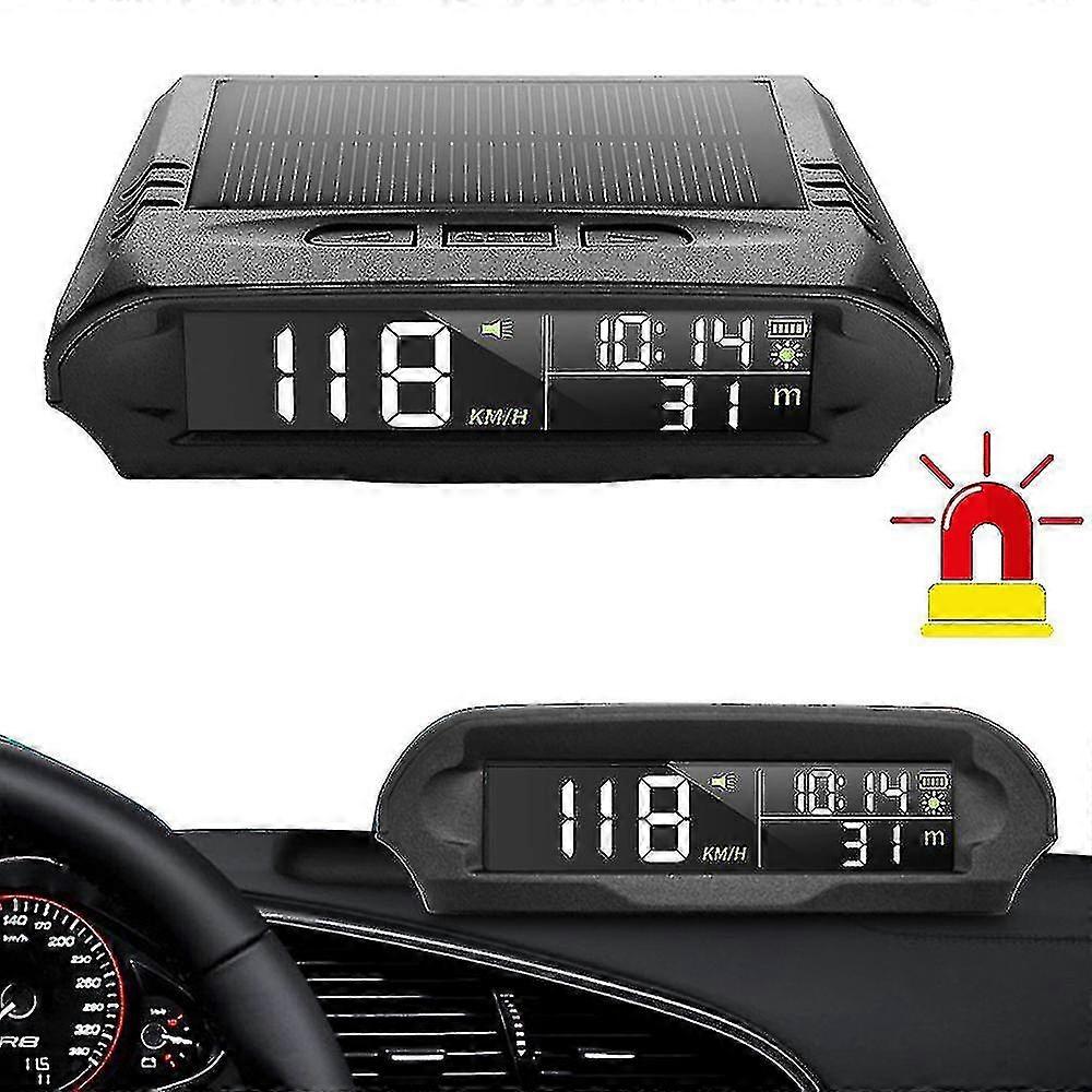 Universal Hud Car Solar Digital Meter Gps Speedometer Overspeed Alarm Distance Altitude Display