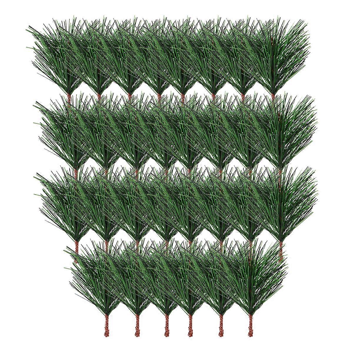 30 Pcs 1 Set Realistic Ornaments Versatile Simulated Pine Branches (Green)