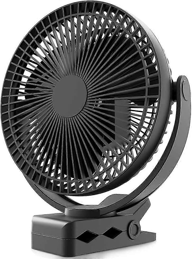 20 ס"מ 10000mah מאוורר קליפ-און מופעל סוללה, מאוורר USB נייד, 4 מהירויות, זרימת אוויר חזקה, מהדק חזק