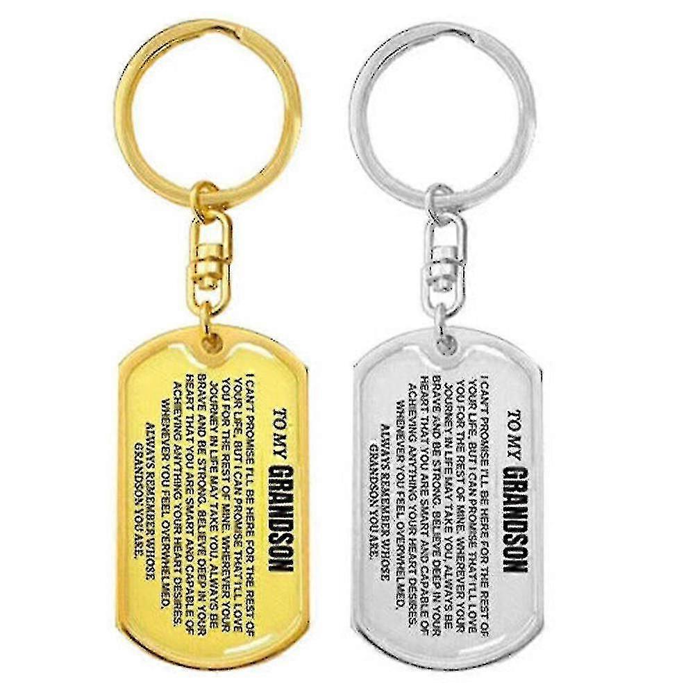 2024 جديد لحفيدي العزيز الفولاذ المقاوم للصدأ سلسلة المفاتيح هدية عيد الميلاد