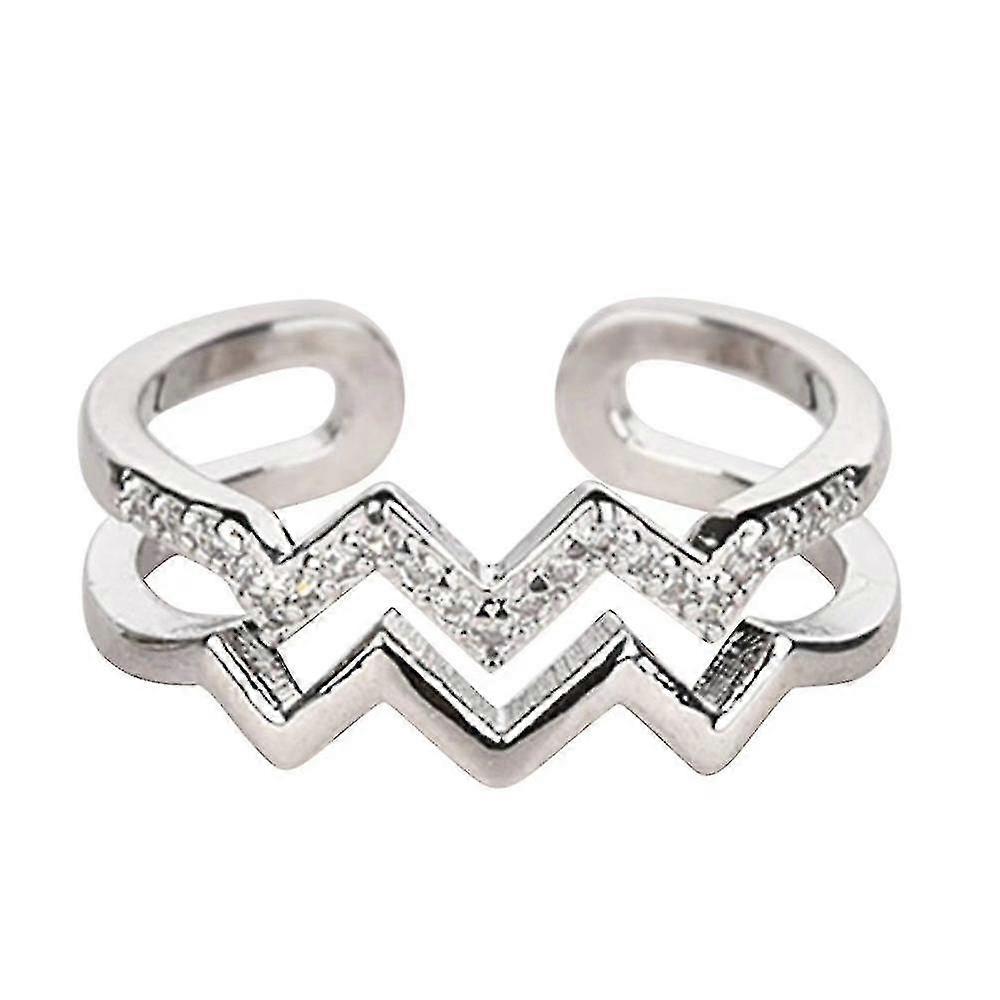To My Daughter - Adjustable Highs And Lows Double Wave Open Rings