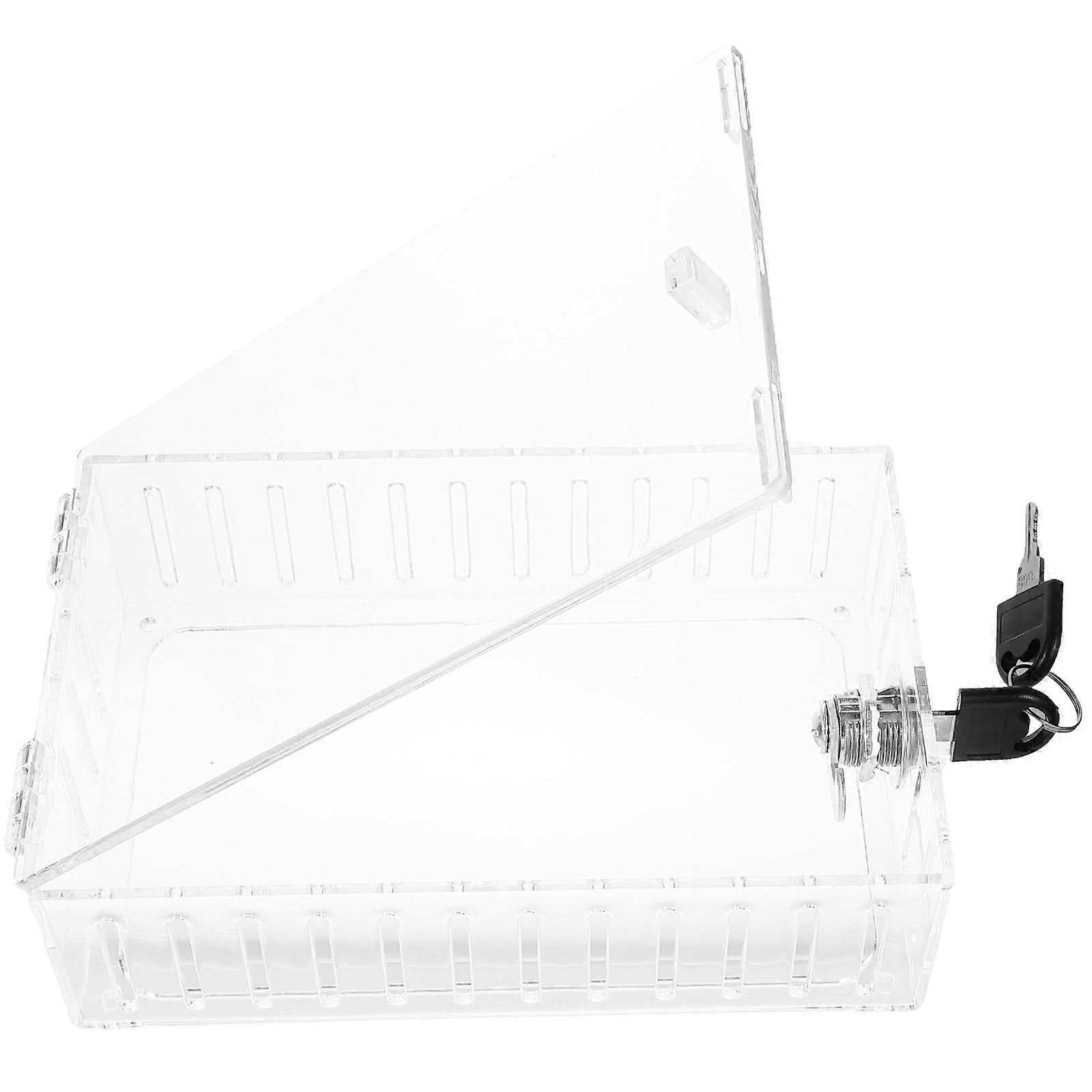 1 Set Thermostat Lock Box Plastic Thermostat Guard Wall Keyed Thermostat Protective Box