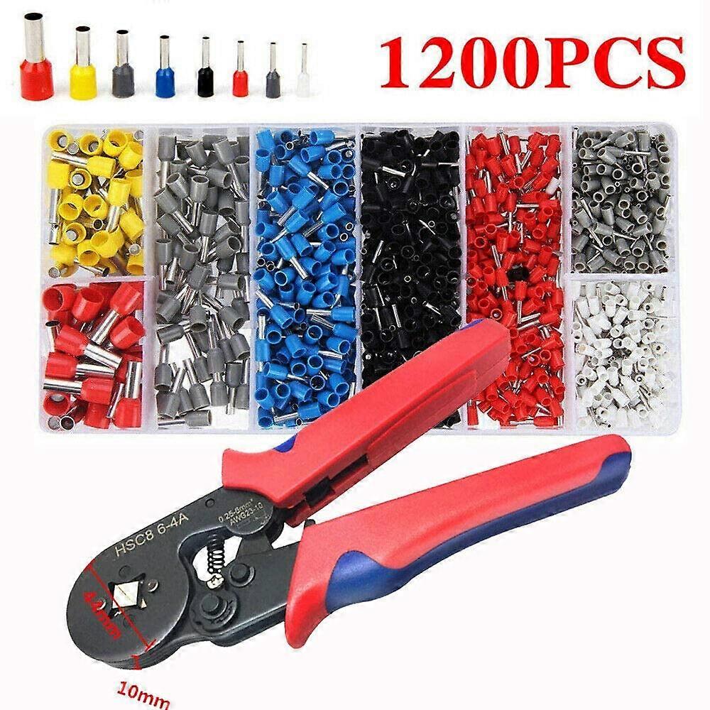 1200Pcs Wire Terminal Connector Crimp Tool  Ferrule Crimper Plier Sets