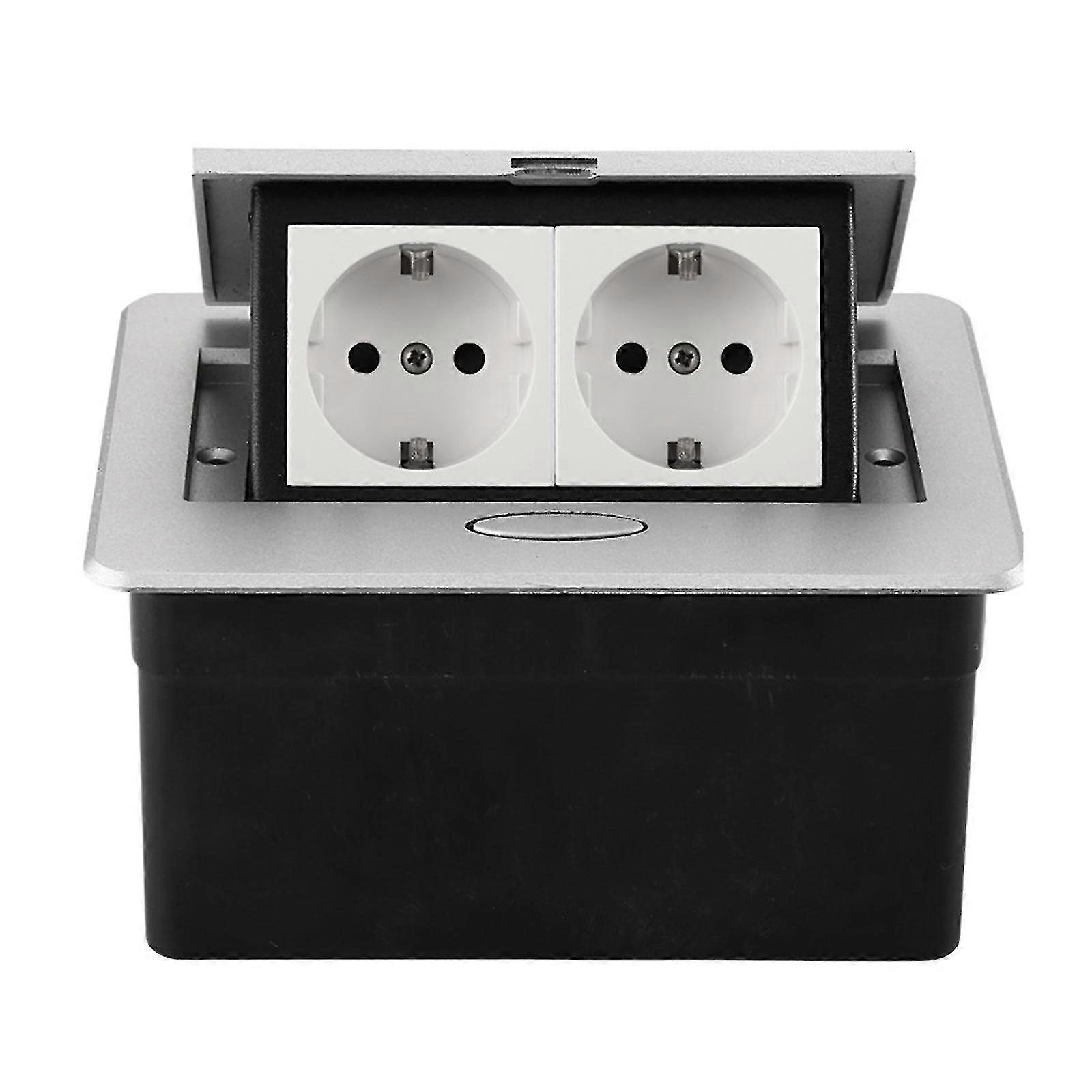 For Pop Up Eu Socket 2 Way Electric Outlet Receptacle Table Desk Embedded Socket