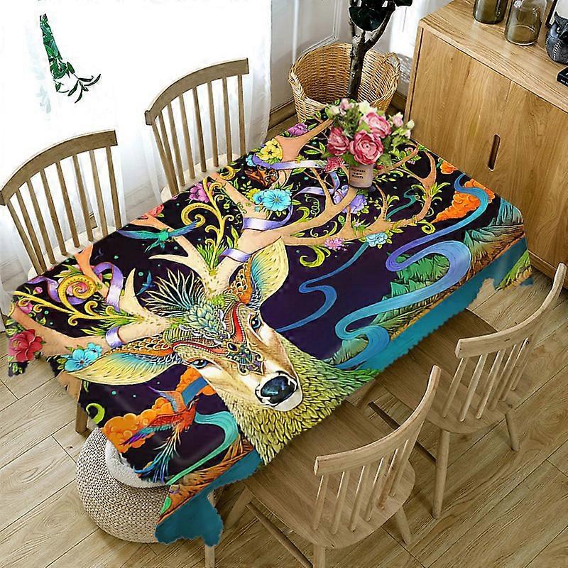 3d Kitten Tablecloth Sika Deer Pattern Tablecloth Pad Rectangular Tablecloth Home Kitchen Decoration Anti-fouling Accessories