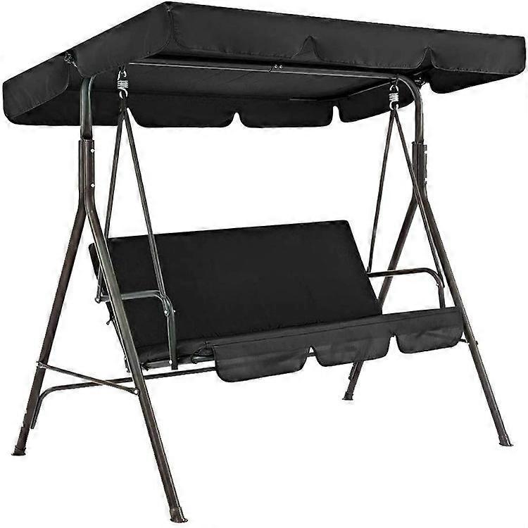 Replacement canopy for swing seat black 195x125cmx15cm
