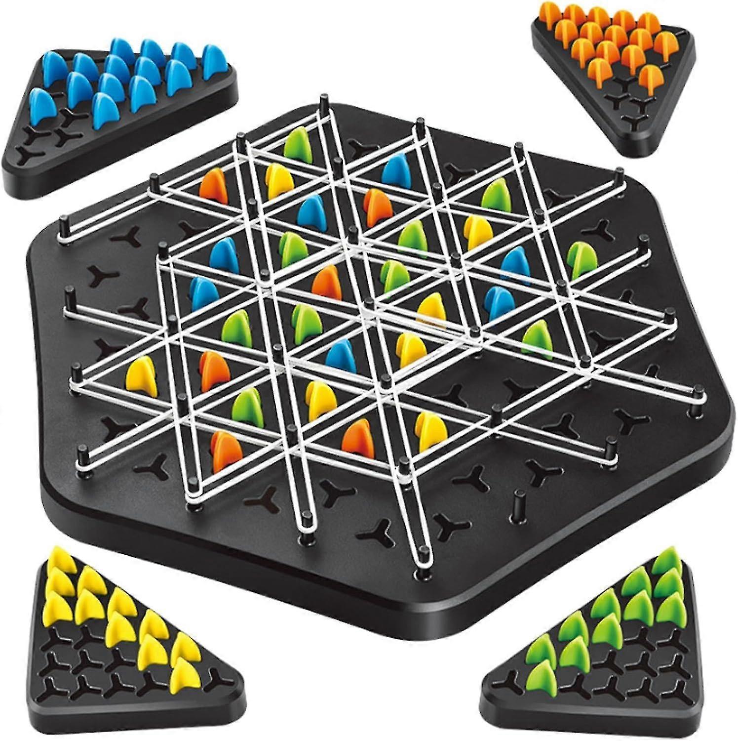 Chain Triangle Game Interactive Peg Game Triangle Chess Board Game for Kids Adult Family Party, Brain Teaser Strategy Game Toy