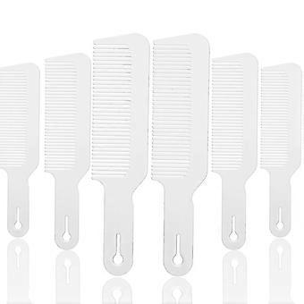 6 Packungen Kämme, 9 Zoll Clipper Kämme Flat Top Clipper Kämme Barber Blending Kamm Hitzebeständig (Weiß)