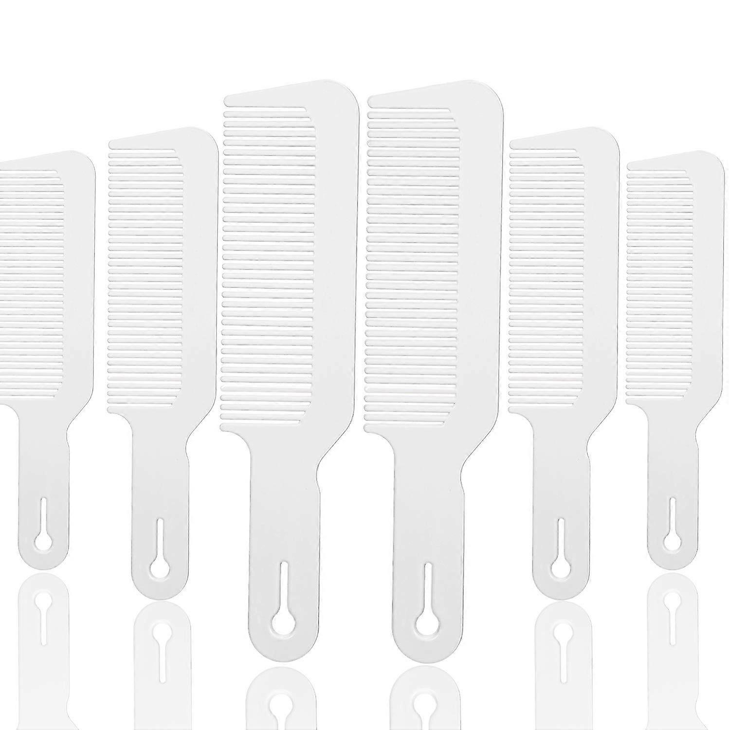 6 Pacotes de Pentes, 9 Polegadas Clipper Combs Flat Top Clipper Combs Barber Blending Comb Resistente ao Calor (Branco)