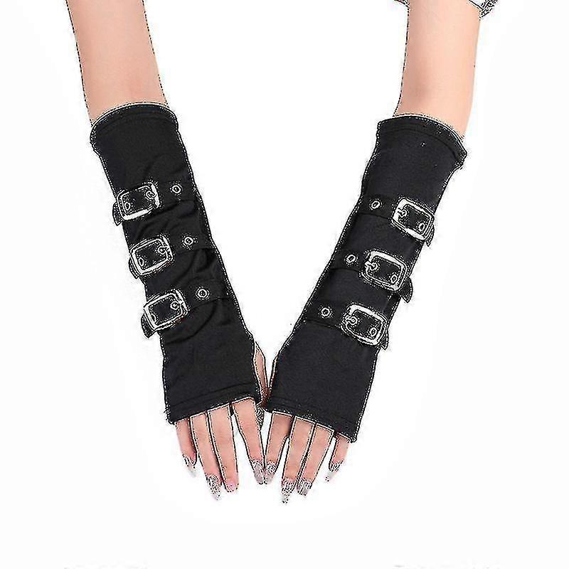 Punk Goth Fingerless Arm Warmers Gloves