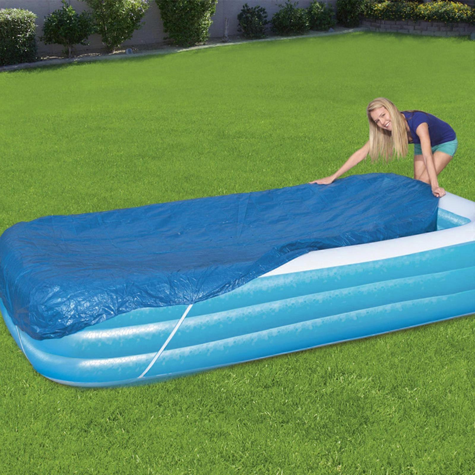 Blue Pool Blanket Swimming Pool Covers For Above Ground Pools Inground Pools Rectangle Inflatable Pool Keeps Out Leaves Debris Dirt