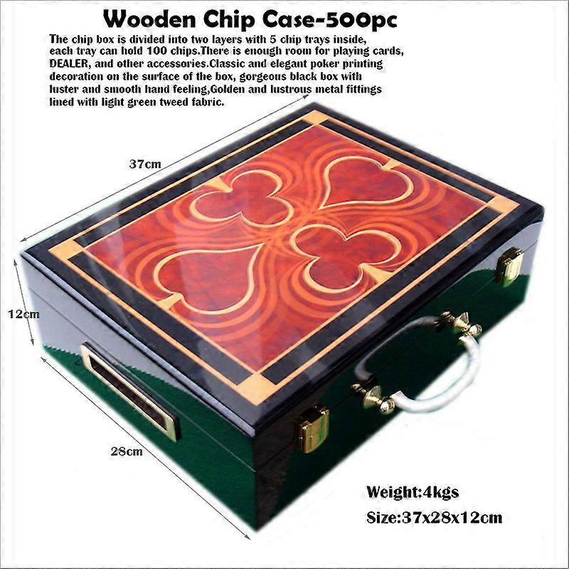贅沢な純木のカジノの破片箱容量500pcs火かき棒の破片のゲームテキサスの場合取り外し可能な破片の皿が付いている専門のスーツケース