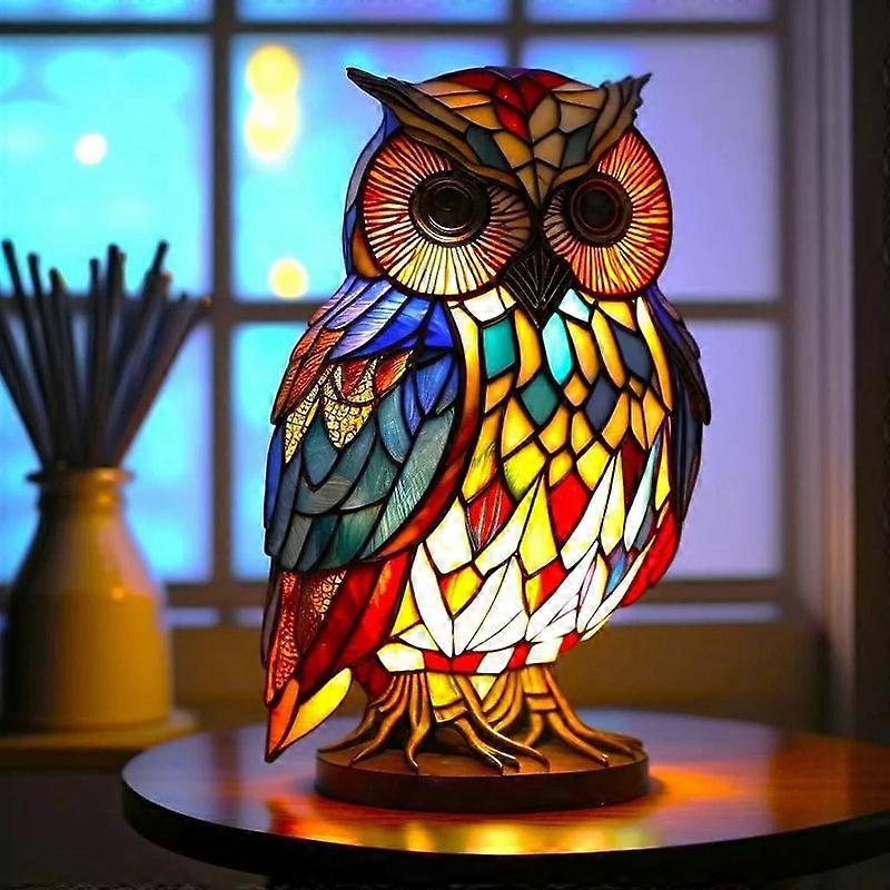 Animal Table Lamp, Retro Painting Table Lamp, Bohemian Resin Bedside Lamp