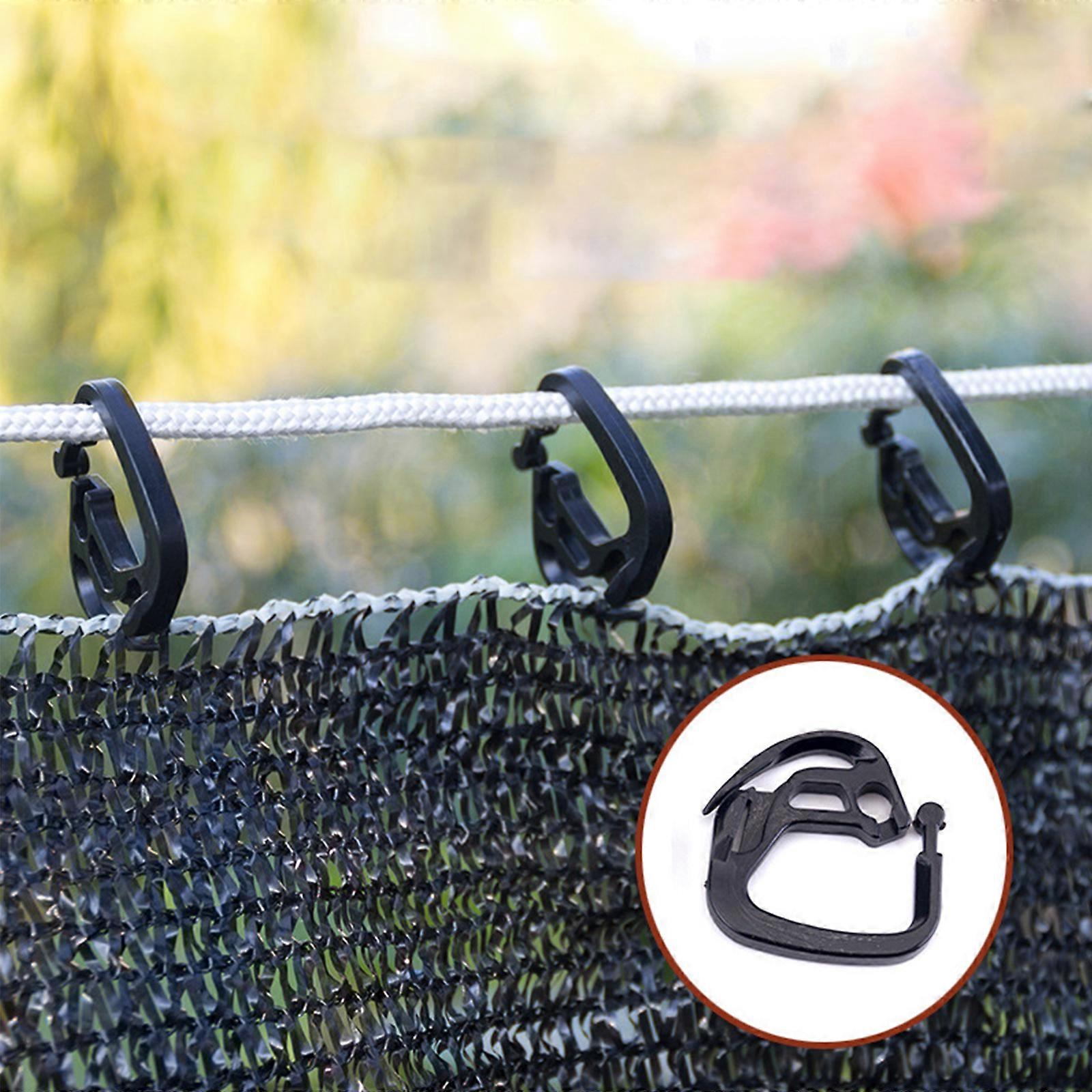 50pcs Greenhouse External Shading System Hook, Shade Cloth Clips,black Net Clip Hooks,universial Plastic Clamps