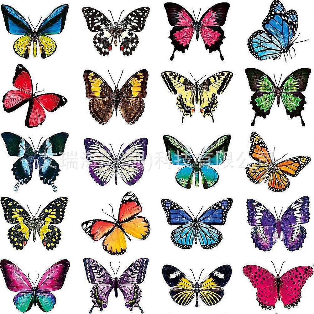 20 Pcs Butterfly Anti Collision Window Clings Decor,  Colorful Static Stickers
