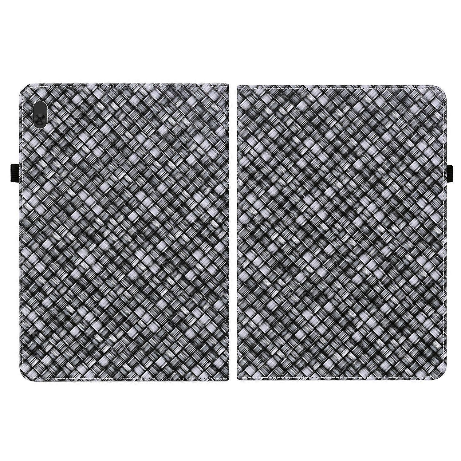 Tablet Case For Lenovo Tab M10 TB-X605L Color Weave Leather Tablet Case with Holder(Black)