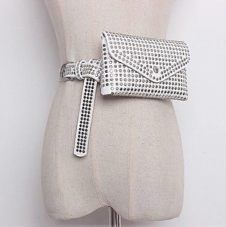 Rivetto di Moda Designer di Lusso Fanny Pack Piccole Donne Marsupio Del Telefono Sacchetto Punk Marsupio Delle Signore Borsa Del Partito Sera Giorn...