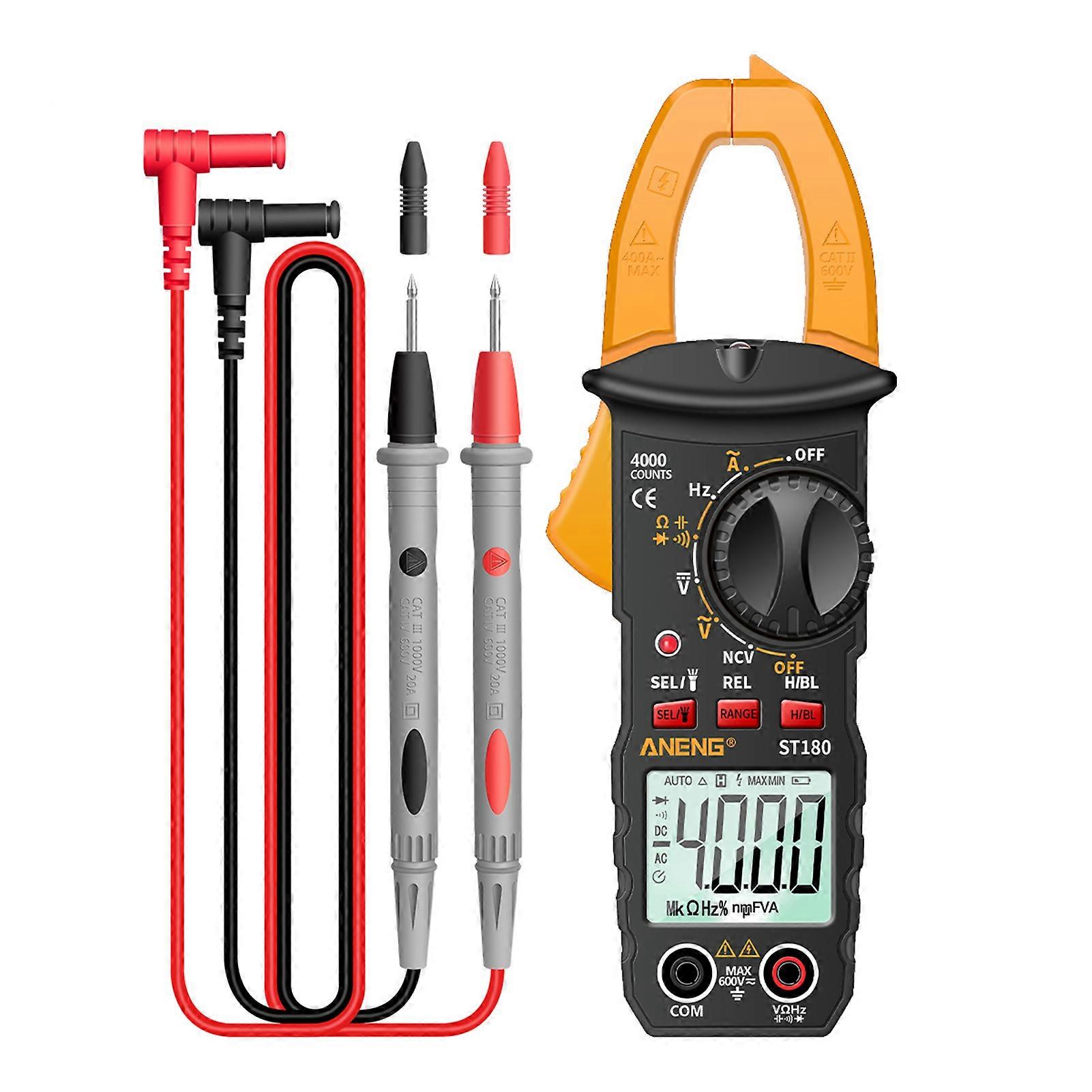 ST180 4000 Counts Digital Clamp Meter Multimeter Clamp Multimeter Voltmeter Ammeter AC DC Voltage AC Current Meter NCV Tester Universal Meter Tester C