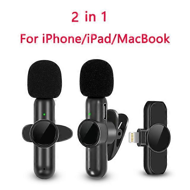 2.4G Wireless Lavalier Microphone Noise Cancelling Audio Video Recording for iPhone/iPad/Android/Xiaomi/Samsung Live Game Mic