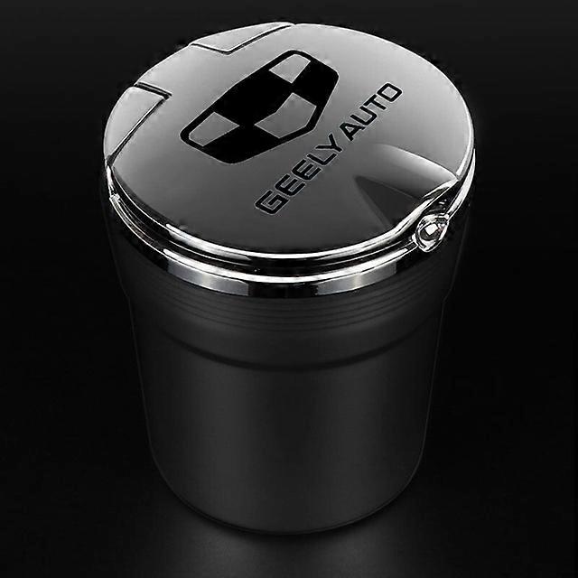 Ashtrays Car Ashtray With Led Lights With Cover Creative Aluminum Alloy Cup Holder Storage For Geely GX3 Geometry CK Coolray EC7 X7
