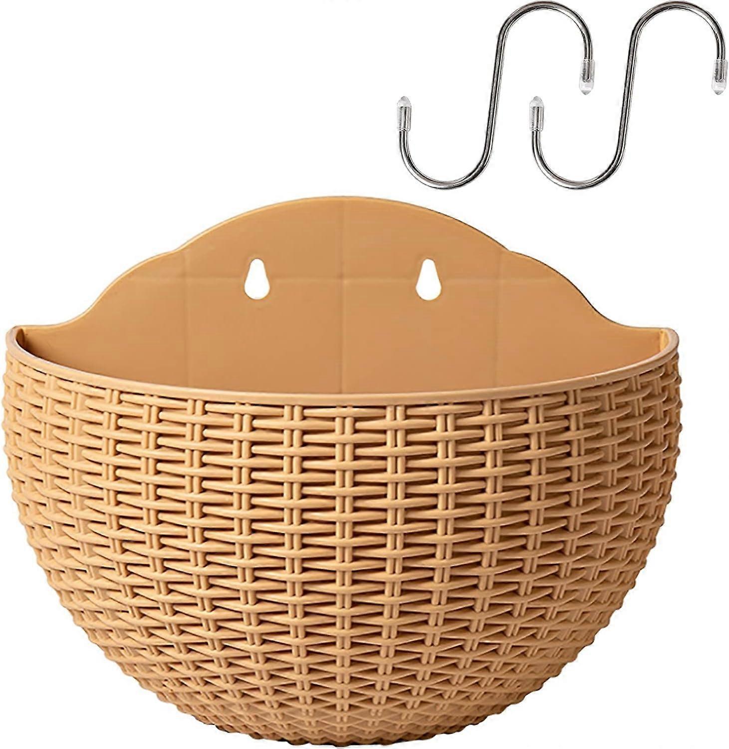 カーキ色の壁掛け植木鉢3個セット - 家、庭、ポーチ、バルコニー、家、オフィス、壁の装飾用 - カーキ色