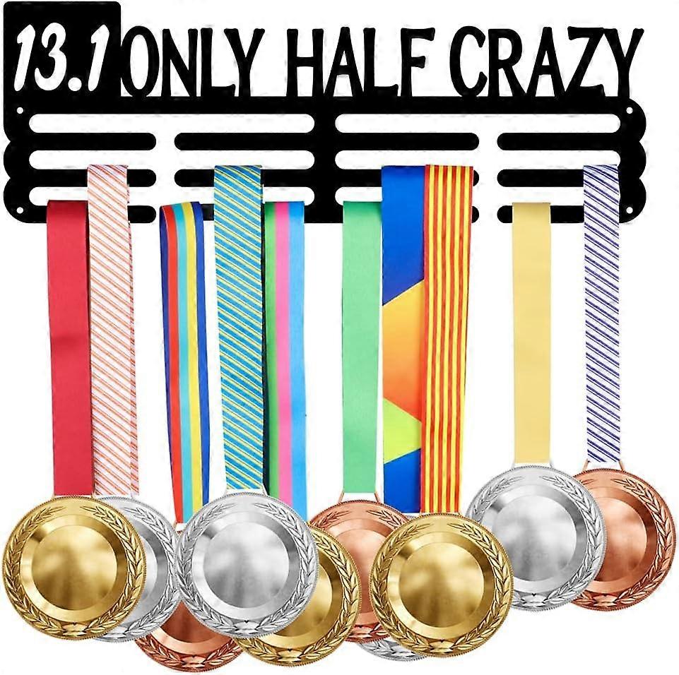 Marathon Sports Theme Iron Medal Hanger Holder Display Wall Rack with Screws Running Pattern 150x400mm