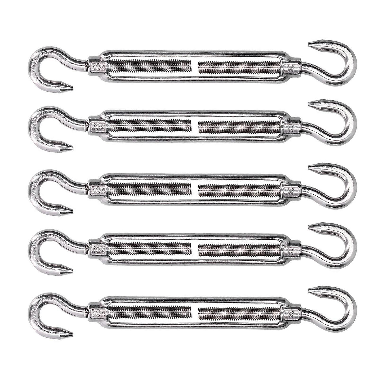 Shade sail hardware, hook and hook Anti-rust Adjustable bungee effect tensioner to adjust the tension for fastening(M4)