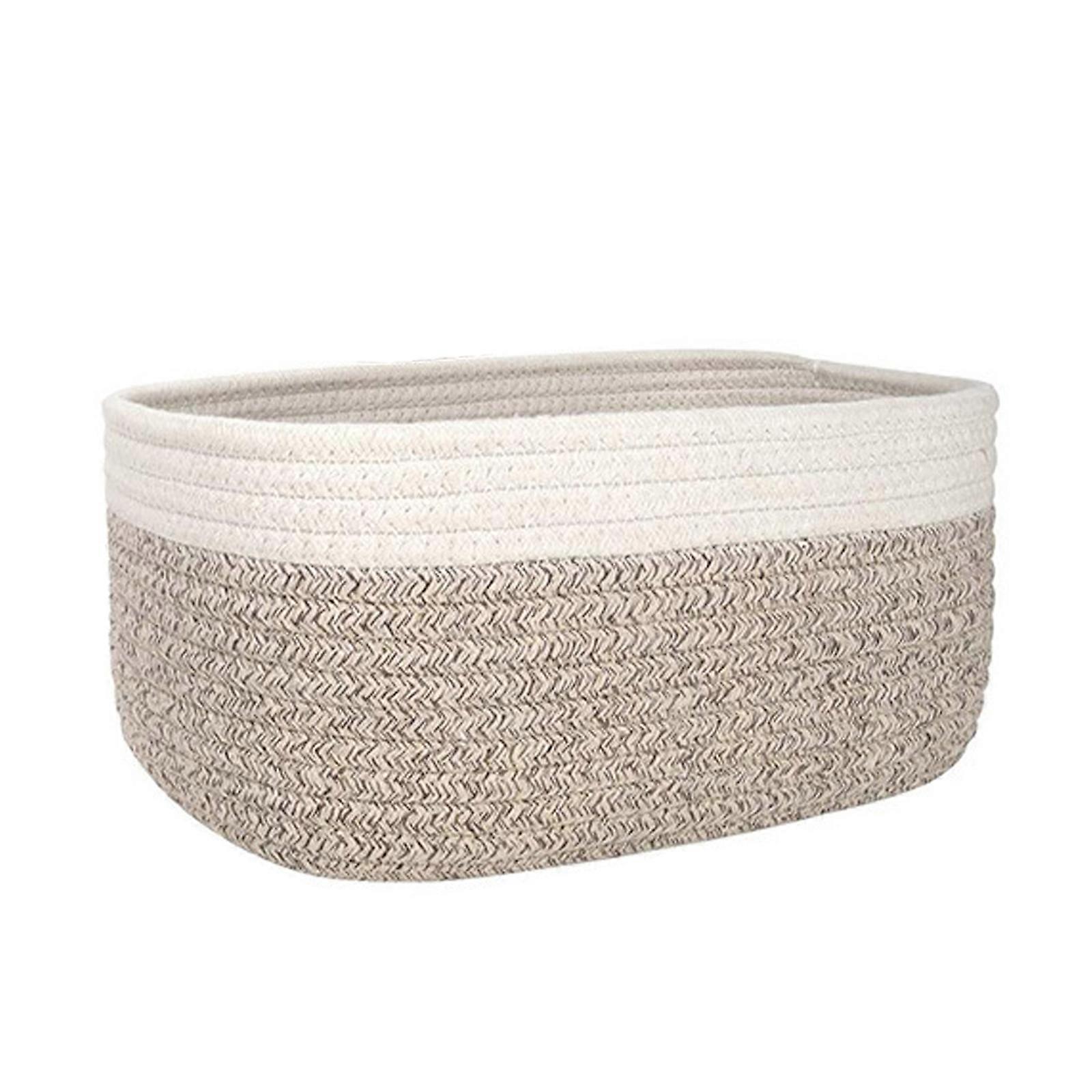 Woven Cotton Rope Storage Baskets,Decorative Storage Bins Boxes,Laundry Organizer Containers