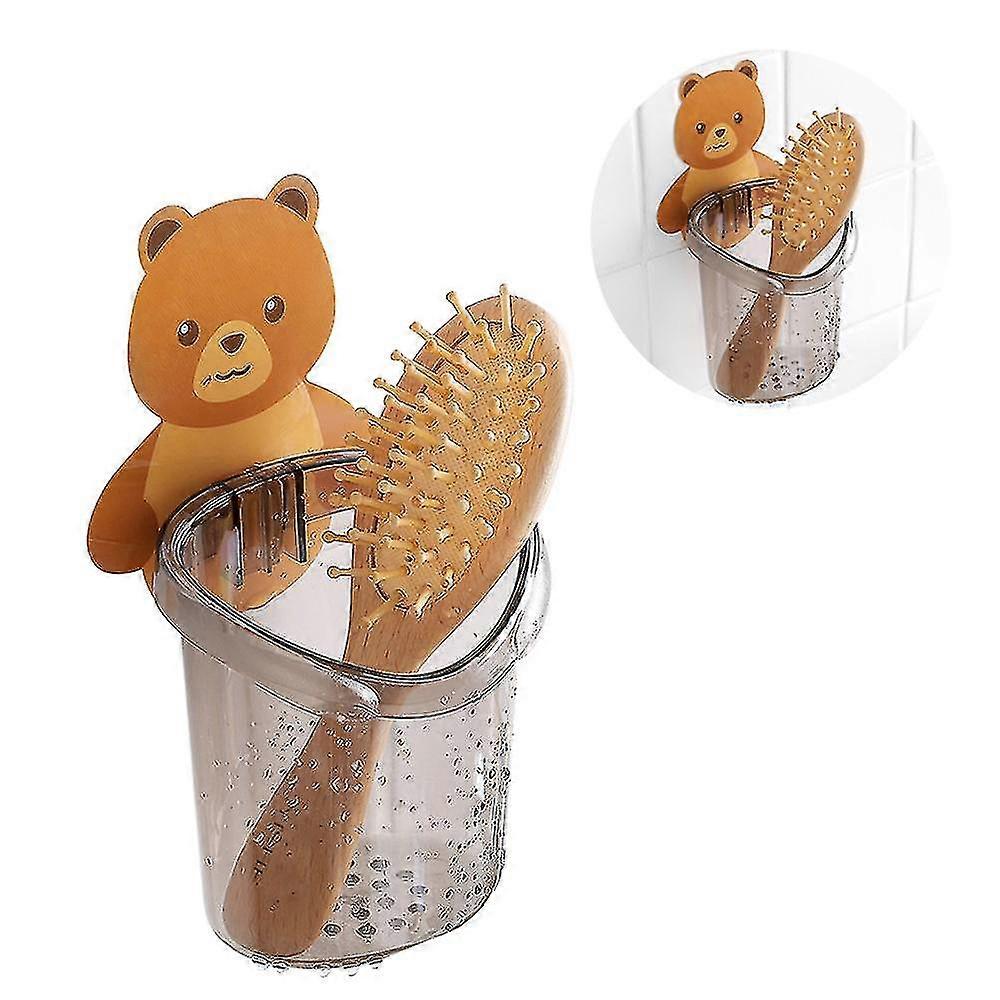 Home Bathroom Toothbrush Holder Wall Mount Suction Cup Toothpaste Storage Rack