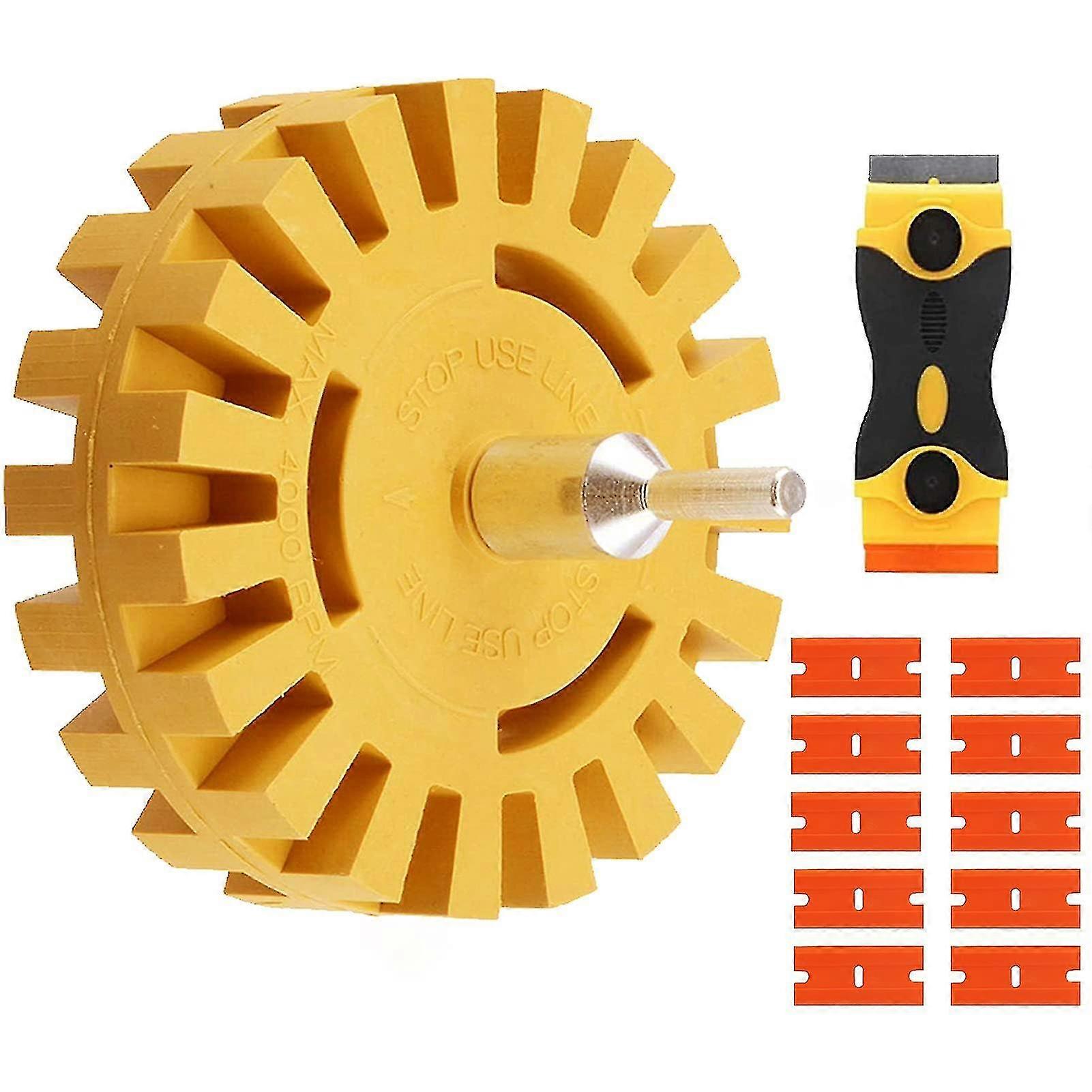 12pcs Eraser Roda Decal Removedor de 4 Polegadas Adesivo Adaptador