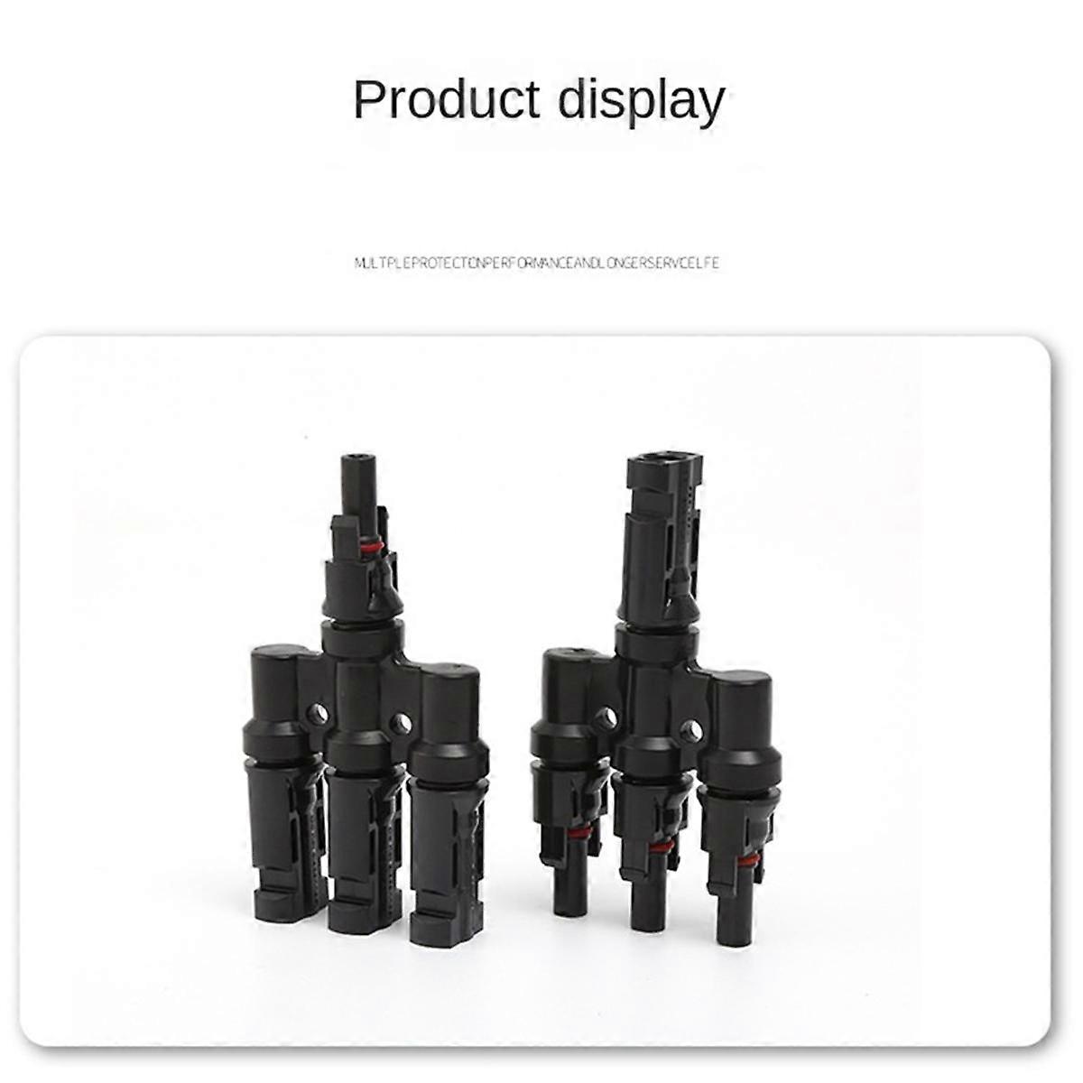 Photovoltaic Connector T-Type Four-Way One-Point Four-Way Conversion Connector Solar Panel Assembly Parallel Plug