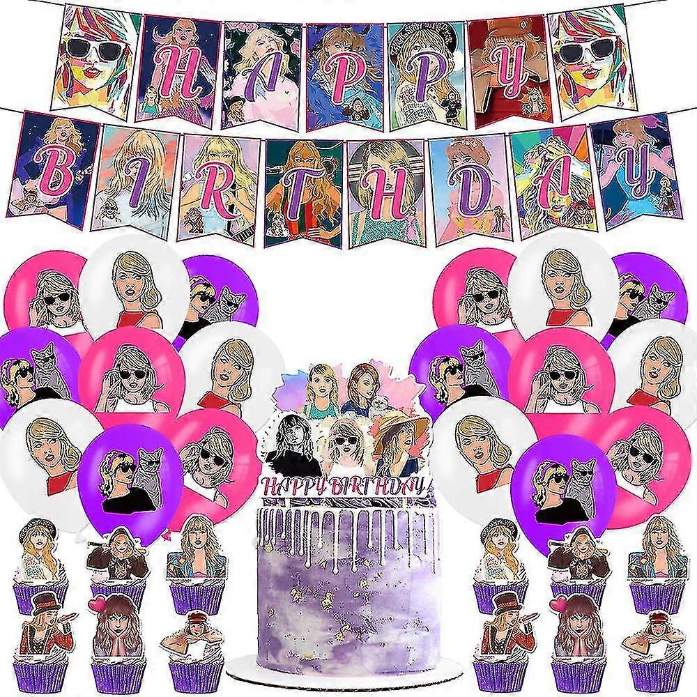 Taylor Swift Tematica Ziua de nastere Party Consumabile Decoratiuni Baloane Tort Topper Bannere Seturi Cby3378 [XH]